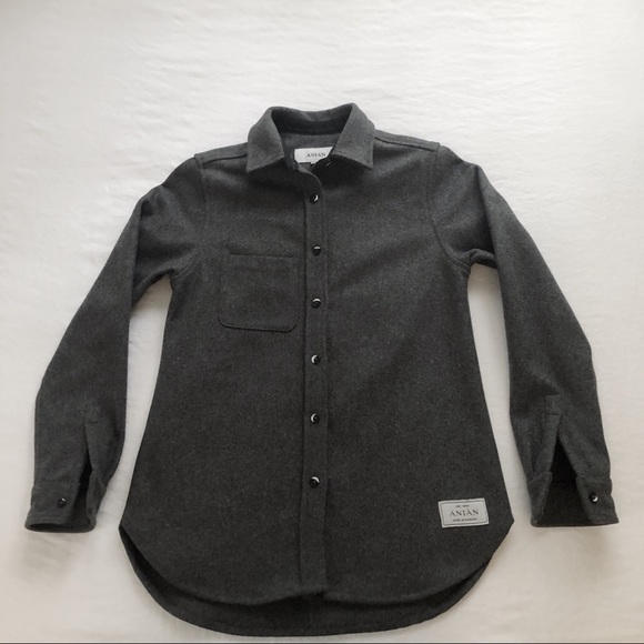 NEW Anián Modern Melton Wool shirt - size XS. - Picture 3 of 7